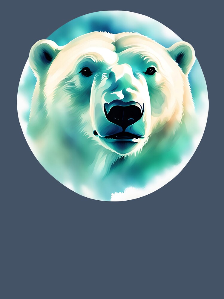 Polar Bear Watercolor Circle Style by LDJBlank