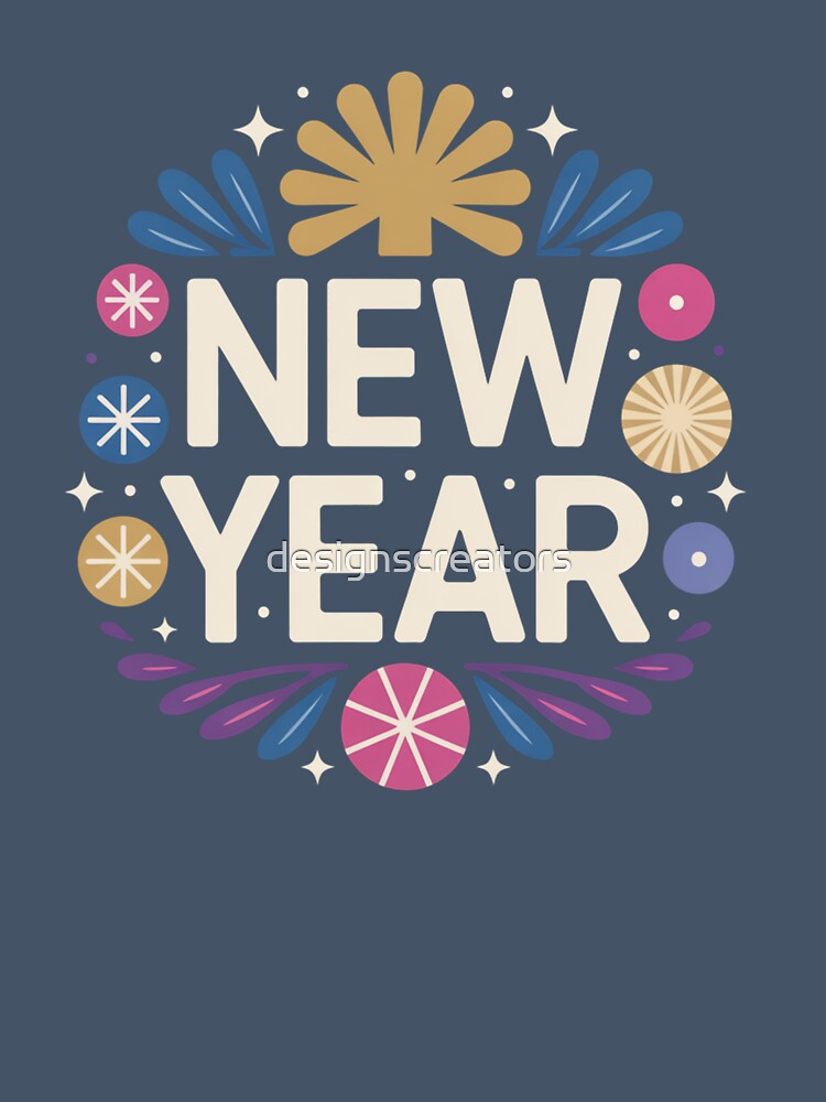 New Year Celebration Festive Fireworks Design by designscreators