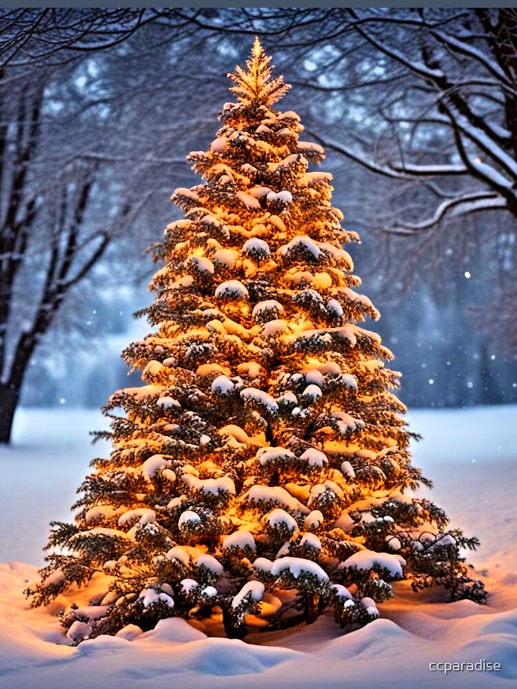 Yule tree in the snow by Earth Nature Creations