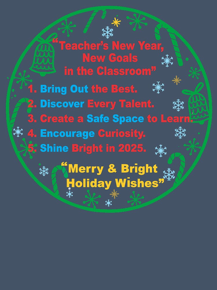 Teacher's New Year Goals - Merry & Bright Holiday Wishes. by Pansies1