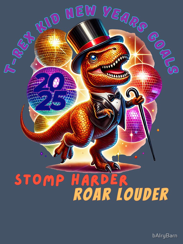 Festive T-Rex New Year Goals Disco Design by bAIryBarn