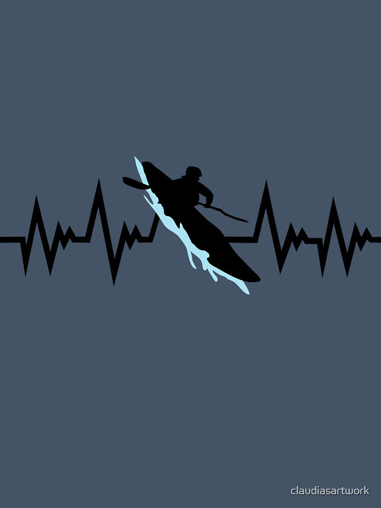 Whitewater Kayaking, Kayking, Whitewater Kayaking Pulse Heartbeat by claudiasartwork