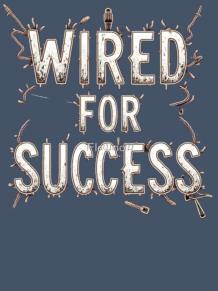 Wired for Success Electrician Shirt, Motivational Trade Gift, Electrician Apparel by Flownow