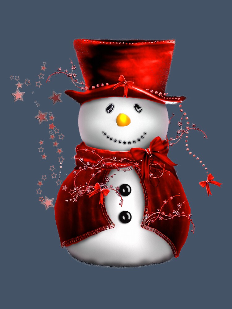 Christmas Snowman in Red Velvet by GraphicAllusion