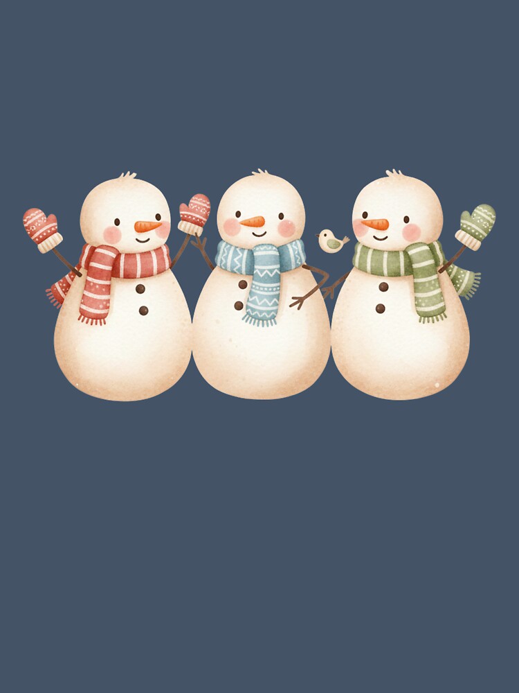 Cute Snowman Trio Christmas Winter Friends by ZYNORAworld