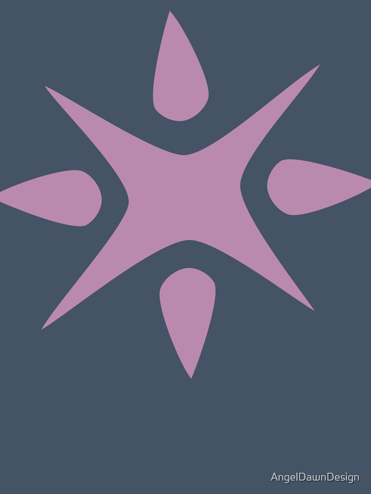 Large Geometric abstract snowflake in mauve by AngelDawnDesign