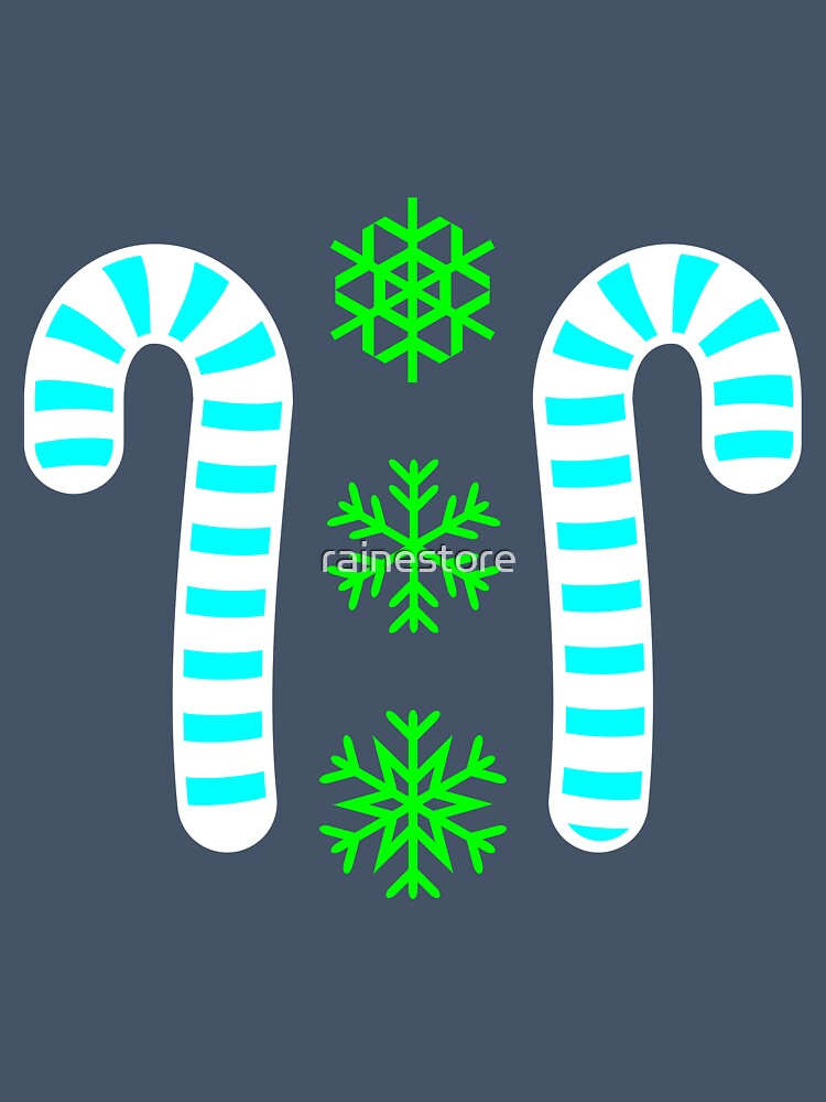 Turquoise Candy Canes & Green Snowflakes Pattern by rainestore