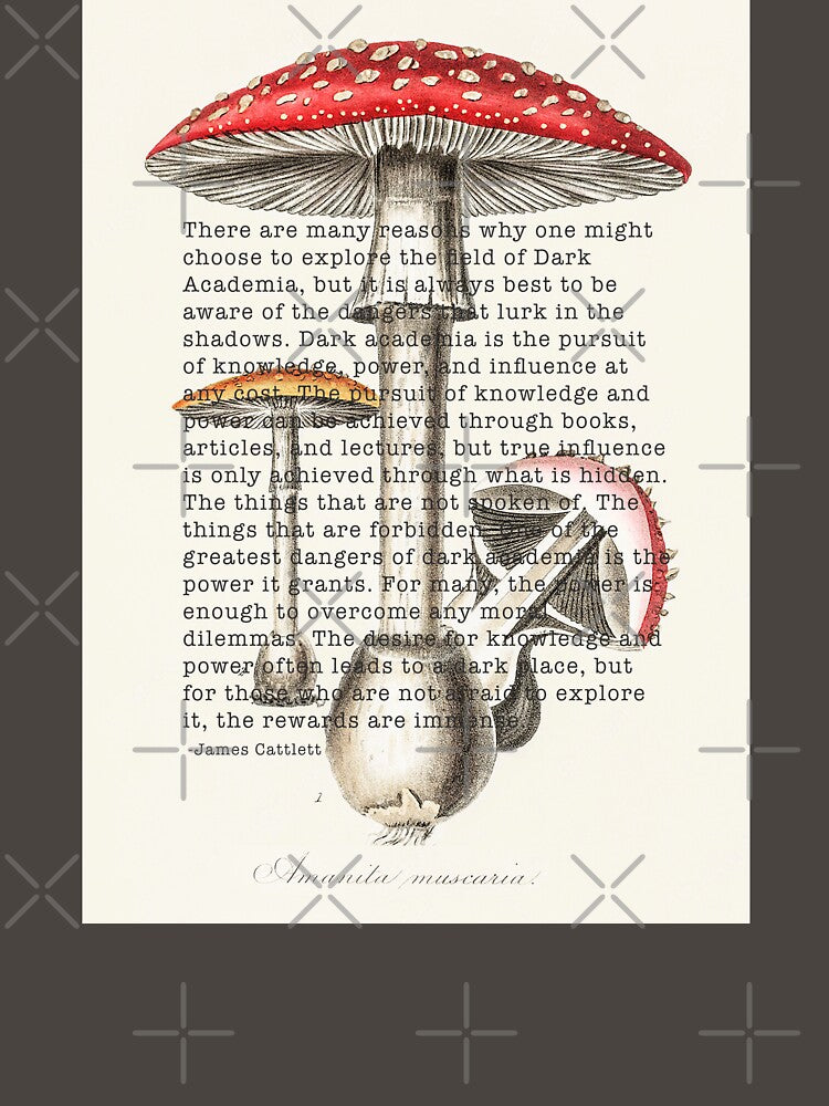 VIntage Botanical Illustration Dark Art Aesthetic Dark Academia by CattlettArt