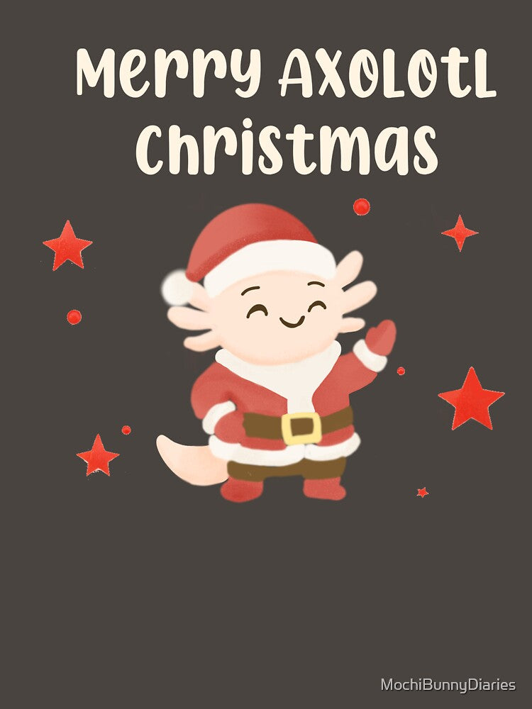 Axolotl Christmas Pink Santa by MochiBunnyDiaries