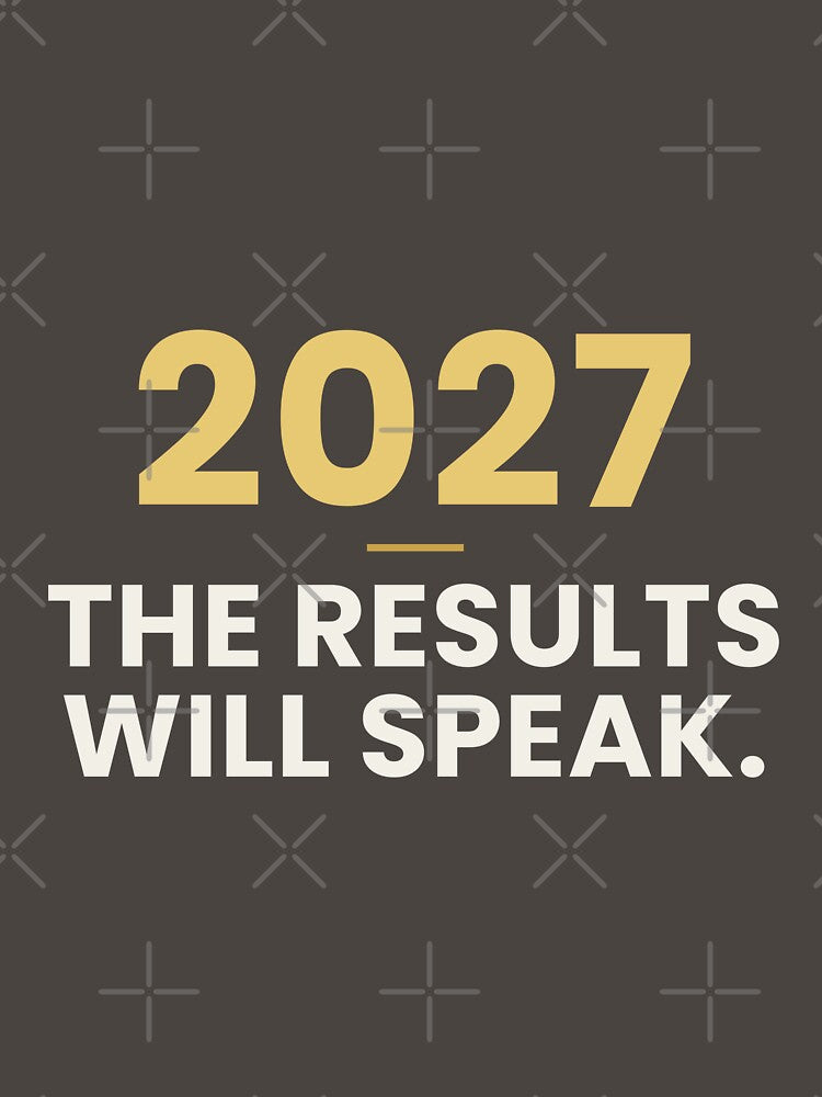 2027 The Results Will Speak by Lespribos