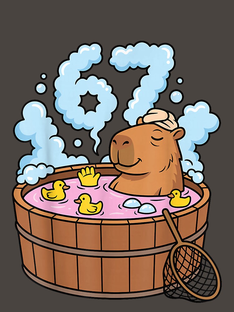 Capybara Bath Tub 67 Relaxed Funny Meme Animal Art for Men Women Kids , Capybara Gift Lover by DZIRI NAJAT