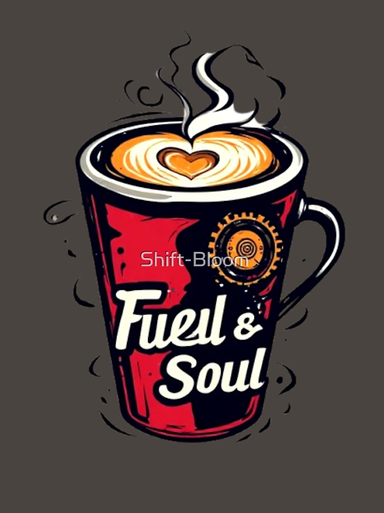Fuel & Soul Steampunk Coffee Mug Heart Latte Barista Art 01 by Shift-Bloom