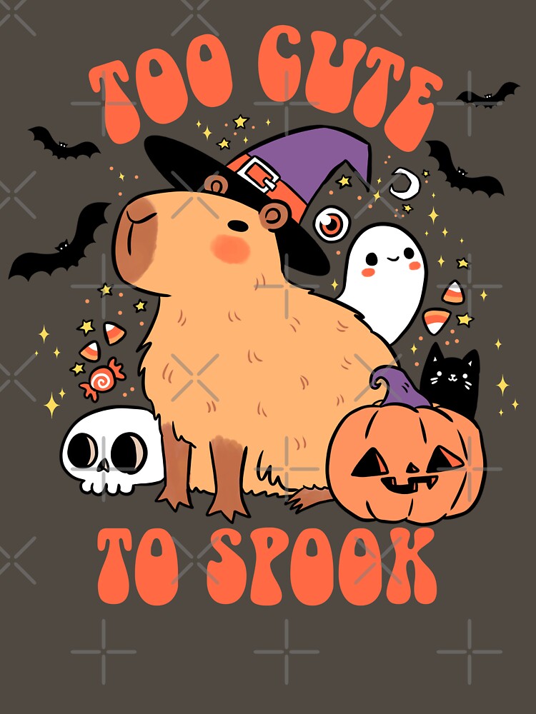 Too cute to spook Capybara Halloween by Yarafantasyart