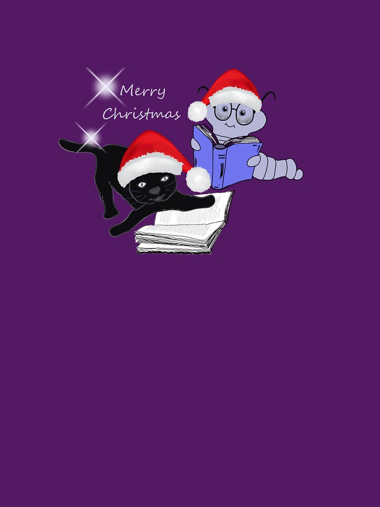 Christmas Cat and Christmas Bookworm by KatjaRedbubble