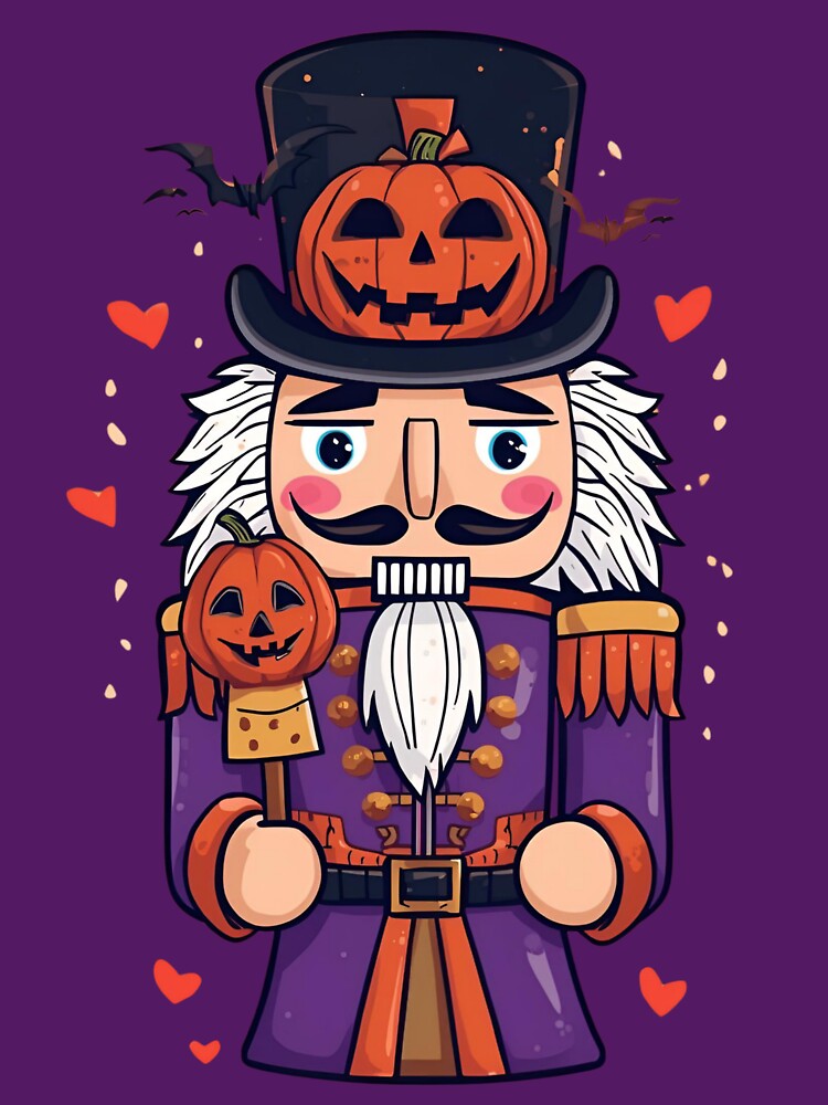 Quirky Halloween Nutcrackwith Pumpkin Lollipop and Bats. by ElixirCraft