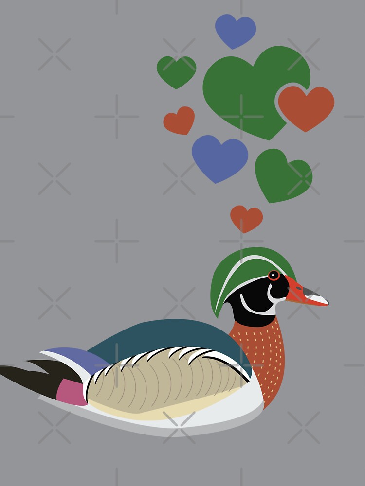 Cute Wood Duck With Hearts by eternallygifted