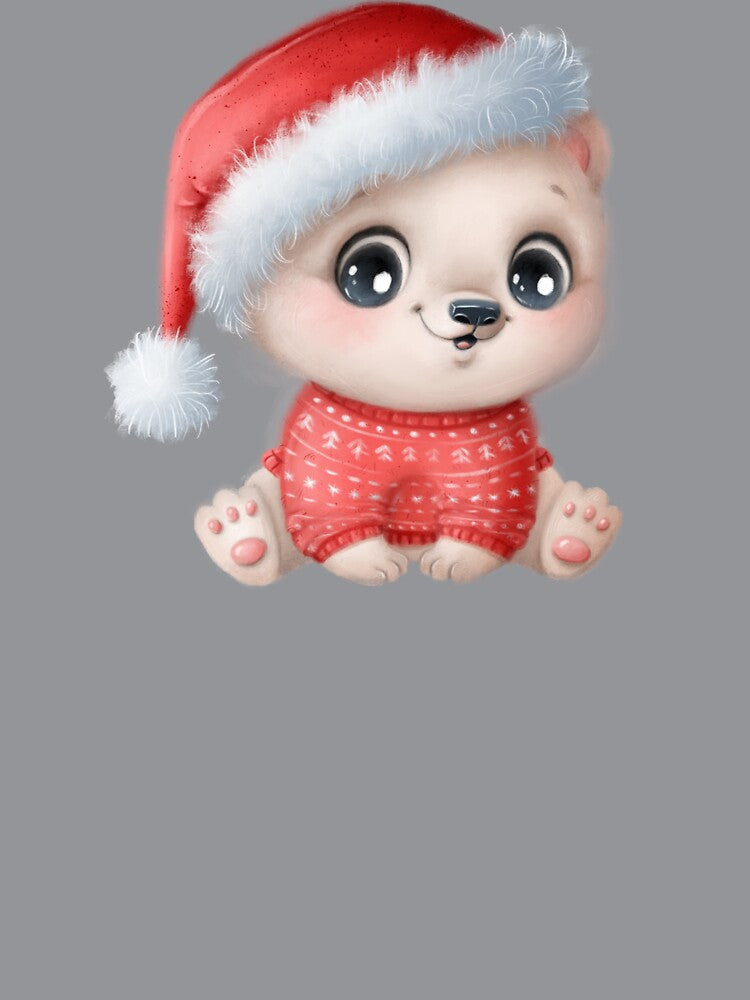 Christmas Polar Bear Wearing Red Sweater by VirtualFaries