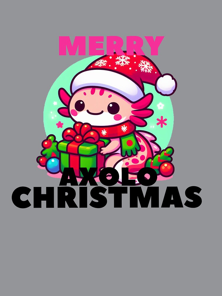 Cute Axolotl Kris Kringle wishing Merry Christmas by Mr Pyuku