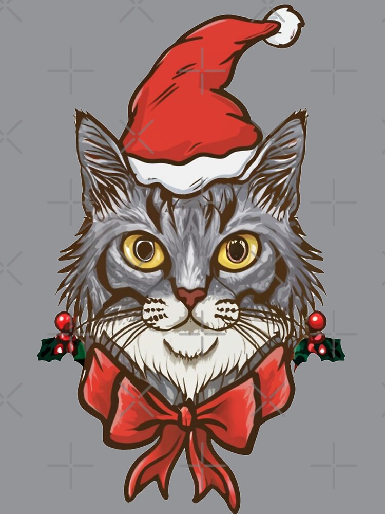Funny Christmas Hat Cat, Gift Idea by tawscolors