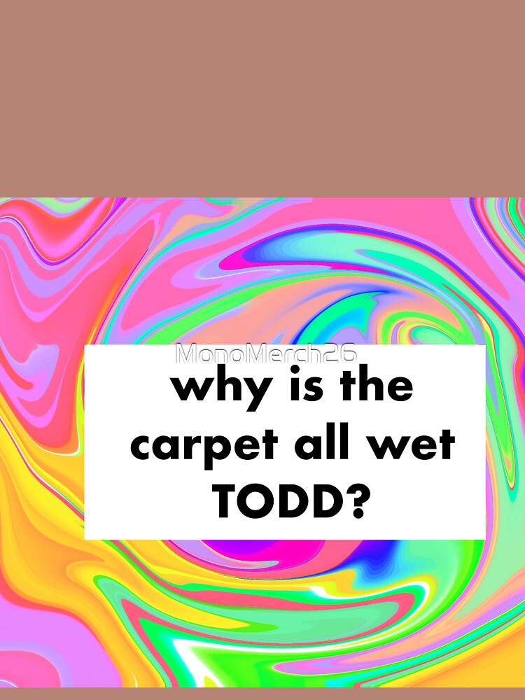 why is the carpet all wet todd by MonoMerch26
