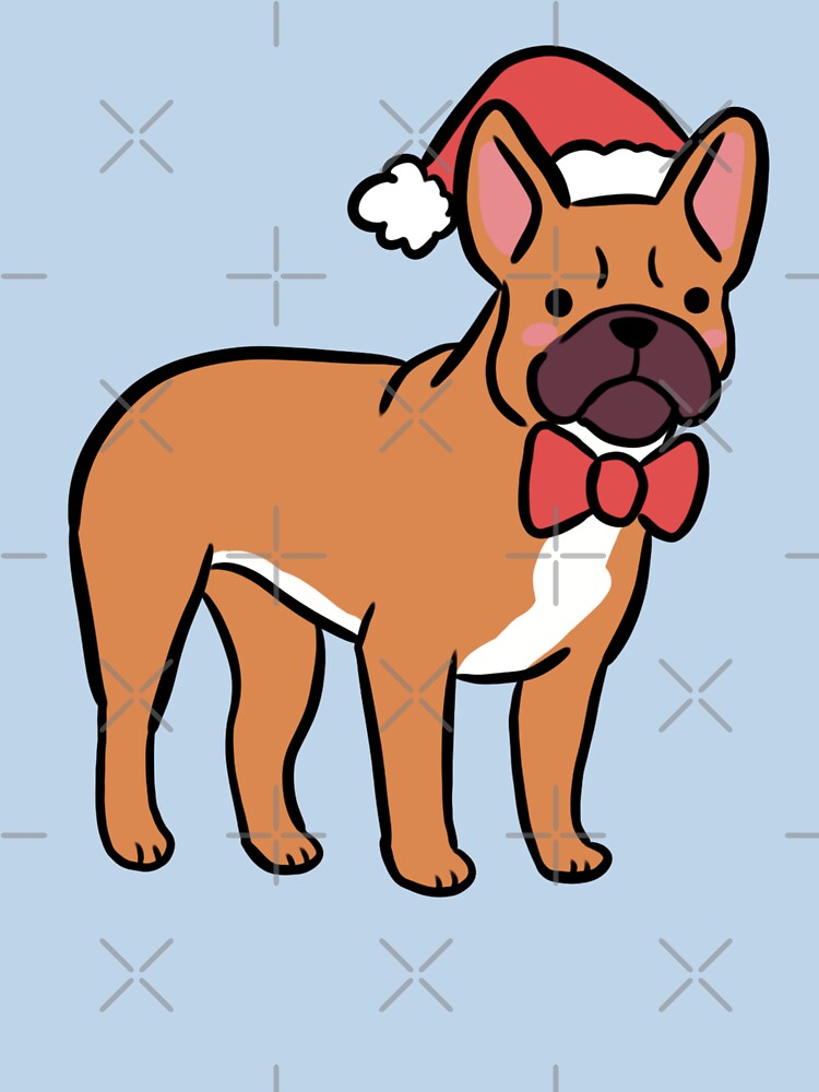 Cute christmas french bulldog dog illustration by Yarafantasyart