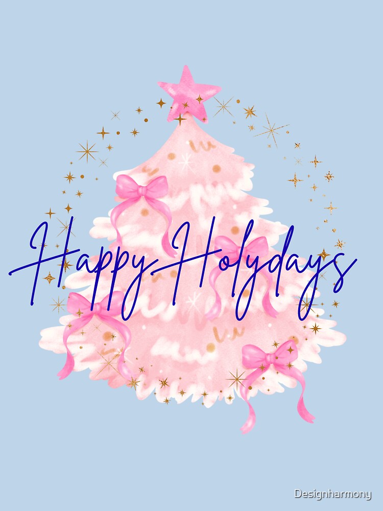 Pink Christmas Happy Holydays Tree by Designharmony