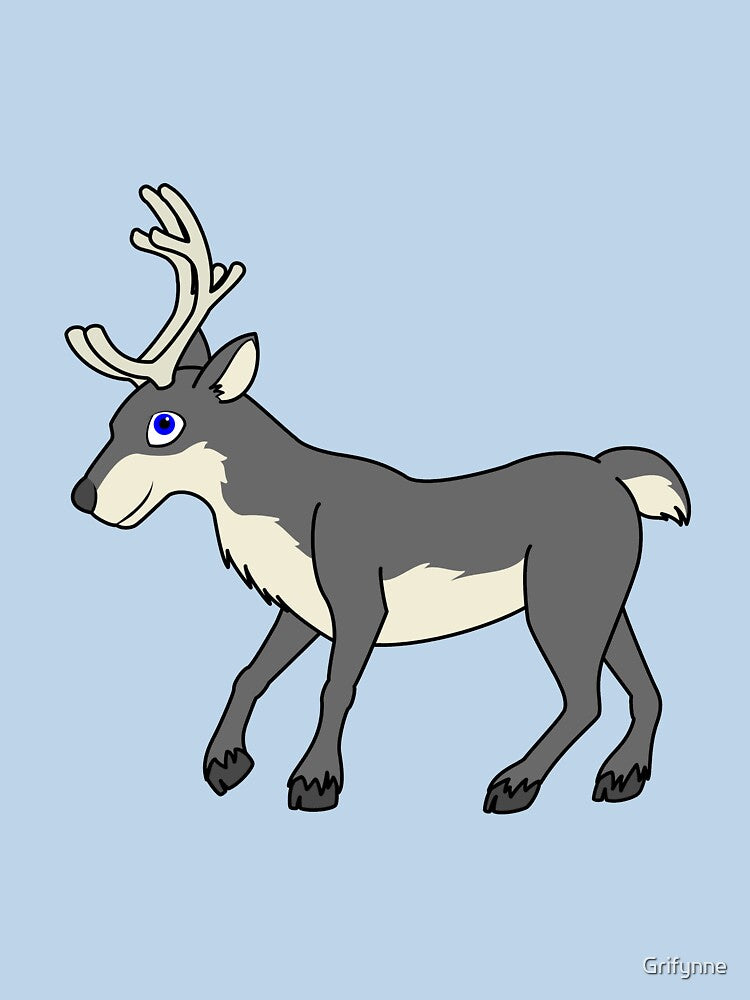 Gray Reindeer with Antlers by Grifynne