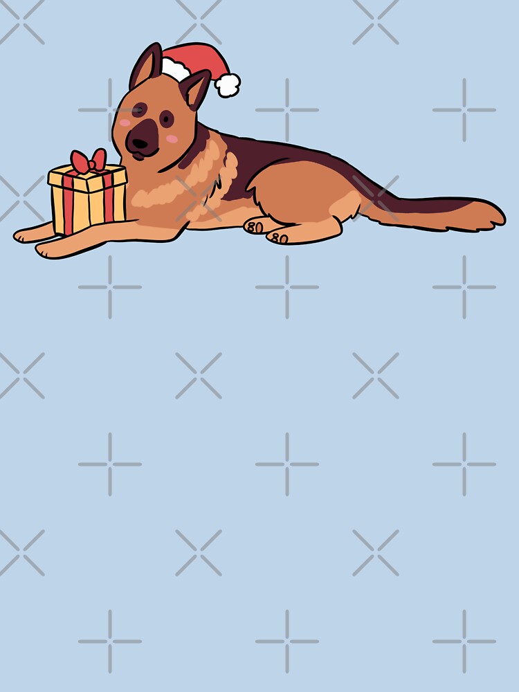 Cute christmas german shepherd dog illustration a wonderful gift for dog lovers by Yarafantasyart