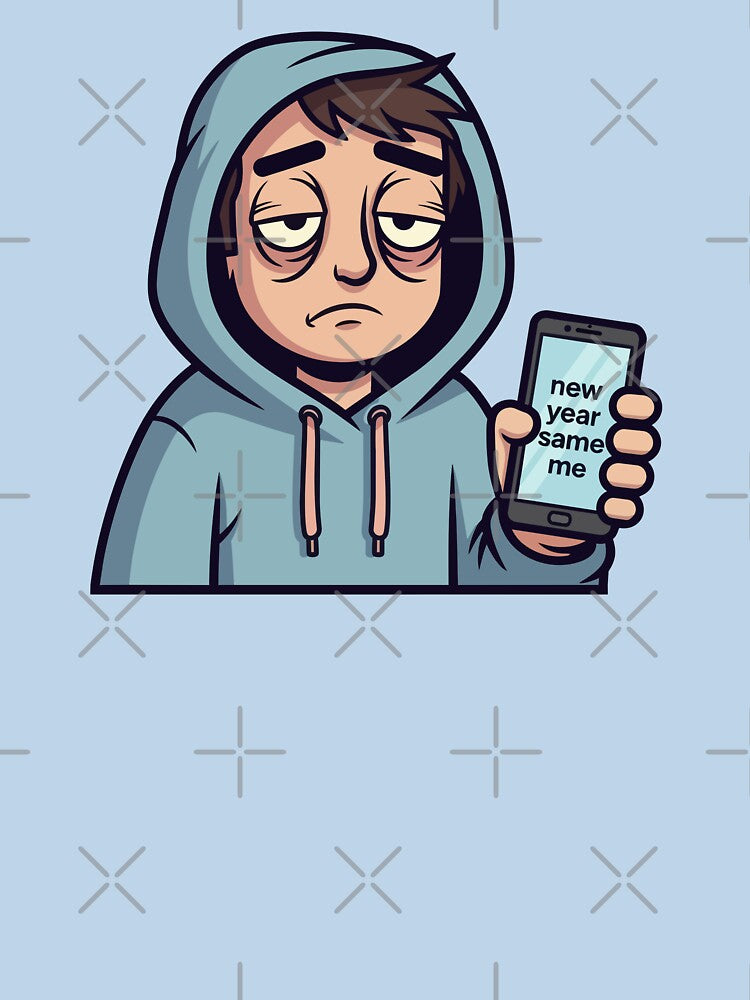 New Year Same Me Relatable Introvert Burnout by lowbatterydept