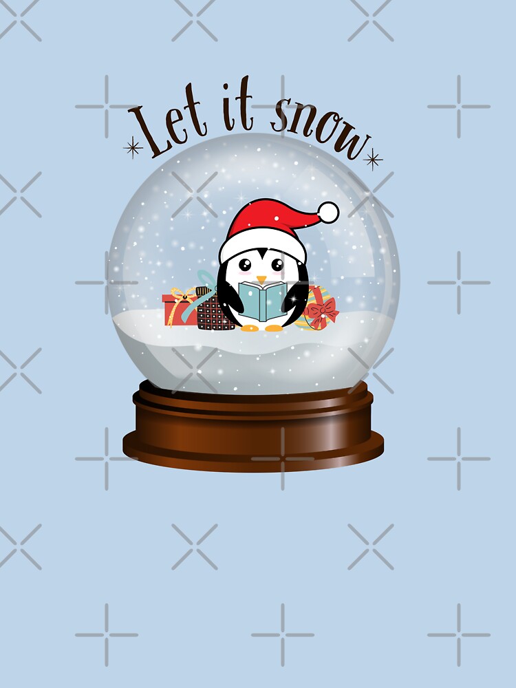 Let It Snow & Reading Penguin In Snow Globe by Megurix