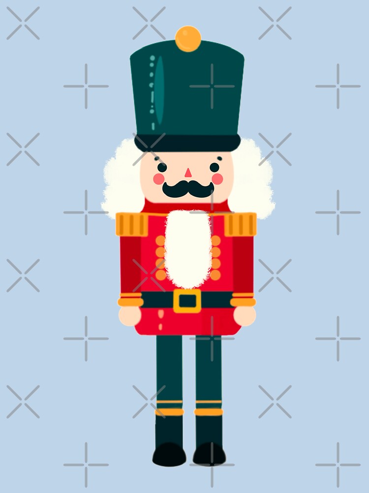 Red and Green Christmas Nutcracker Toy Soldier Graphic Art - Black Background by Star-Fragment