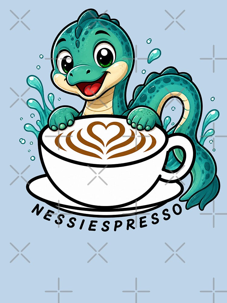 ☕ BREWED BEASTIES COLLECTION ☕ -  CRYPTID CHUMS - Nessiespresso by WheelieGdArt