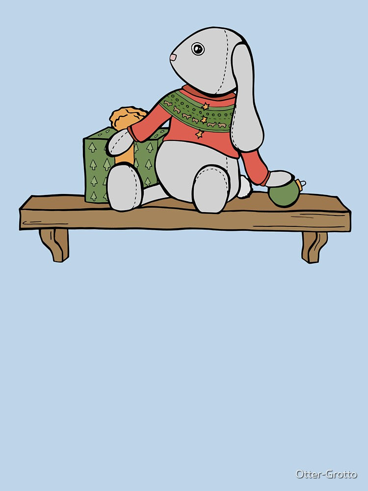 Holiday Bunny Toy in a Christmas Sweater by Otter-Grotto
