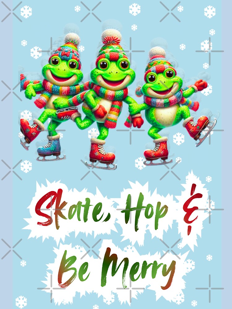 Cute Christmas Ice-Skating Frogs T-Shirt – Festive “Skate, Hop & Be Merry” Holiday Design by HopeAndHustle