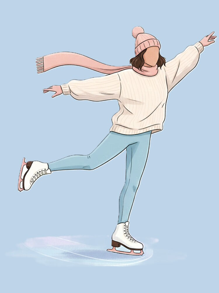 Ice Skating Girl Aesthetic Shirt – Millennial Pastel Skater Design, Cozy Winter Vibes Tee, Retro Y2K Millennial Art Illustration by Ditstyle