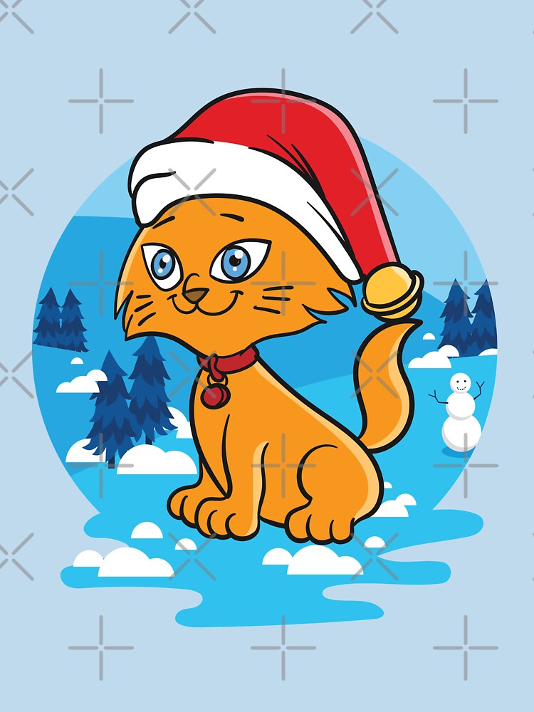 Christmas Cat Santa Hat Winter Gift by Hananiah Merch