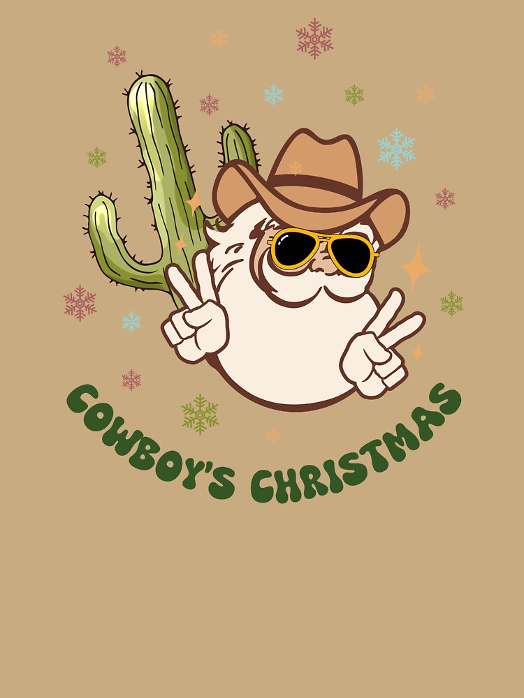 Cowboy Christmas, Retro Western Santa Claus Christmas by DonateWord