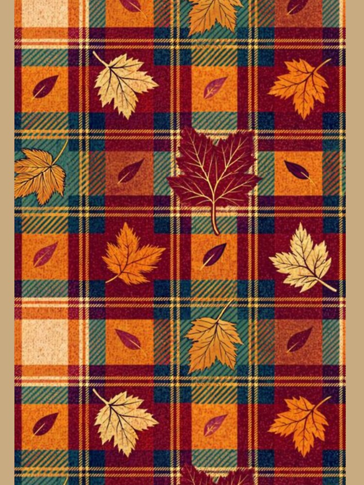 Plaid and marple leaves fall- christmas pattern gift by MentalDiaries