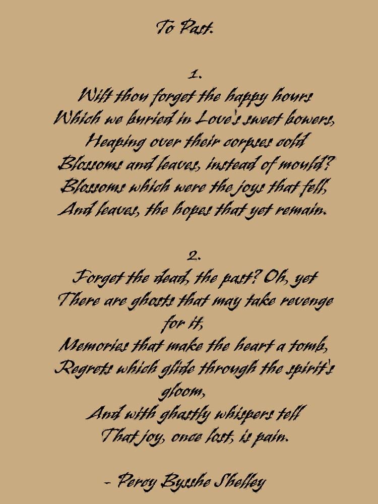 To Past by Percy Bysshe Shelley poem by FireflyStudi0s