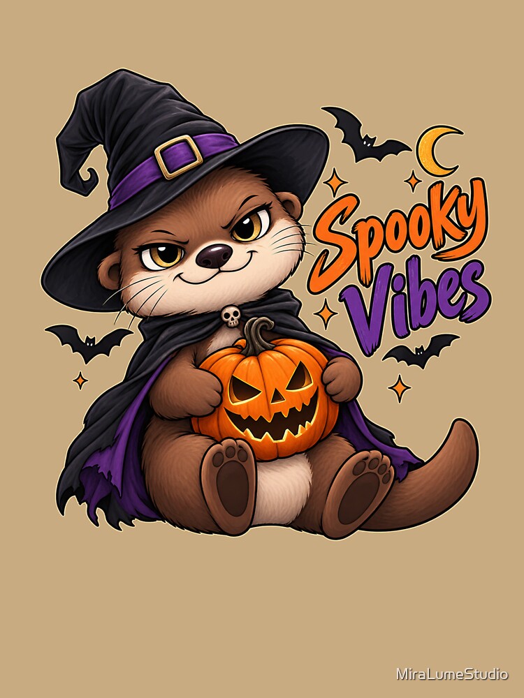 Funny Otter Meme Collection - Spooky Vibes Creepy Otter Halloween - Dark Cartoon Animal - Halloween Spooky Humor by MiraLumeStudio