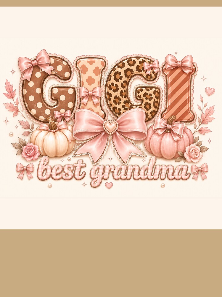 Pink Fall Grandma Sweatshirt Coquette Bow Grandmother Best Grandma by Yellowriversss