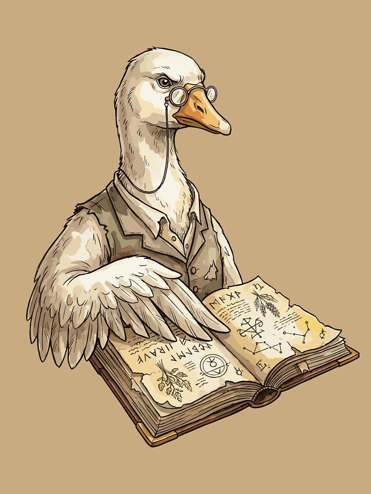 Vintage Dark Academia: Grimoire Goose by bapupa