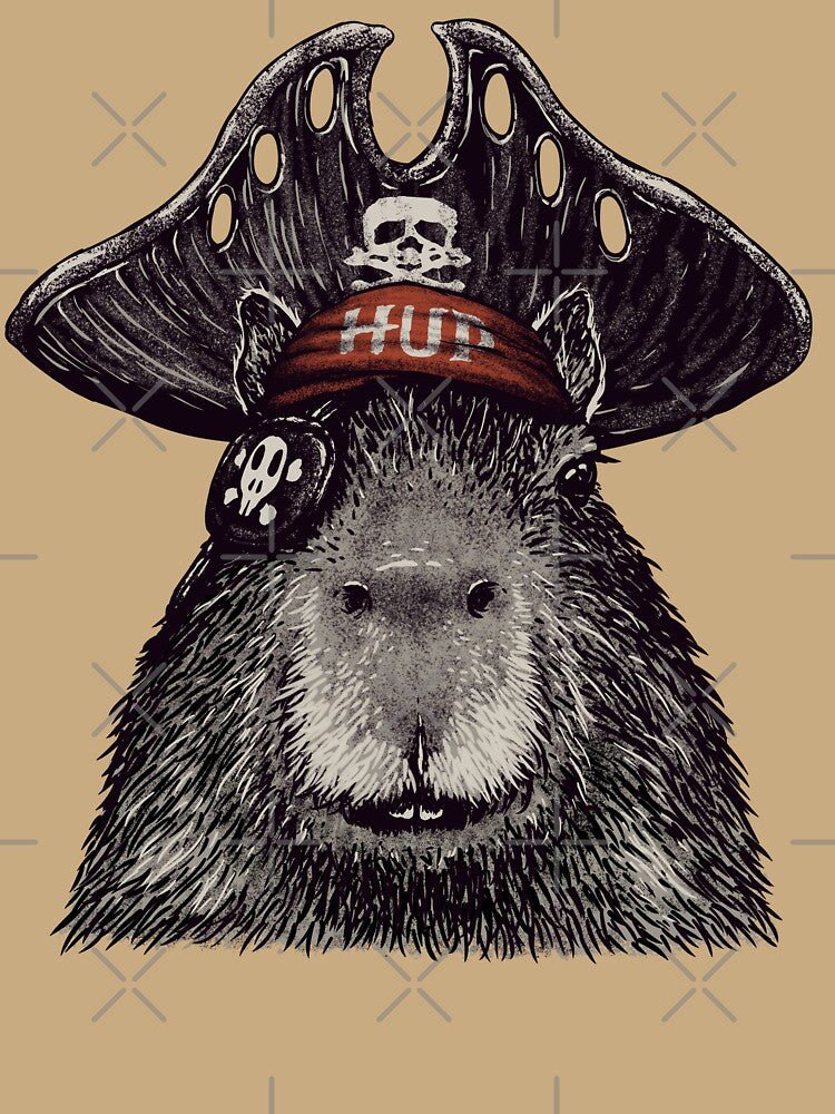 Capyrate - Pirate Capybara  | Capy Yuzu | His Name - Gort | Pet Mat Bandana by Any Color Designs