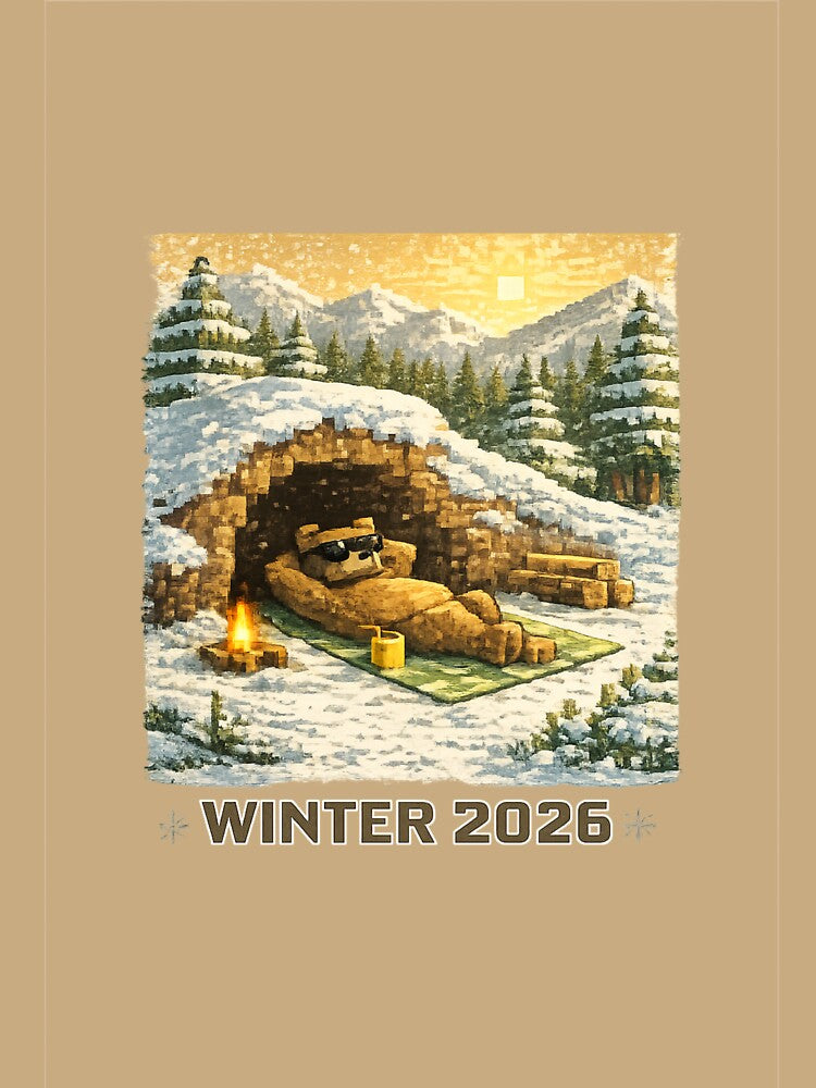 Winter 2026 Relaxing Bear Pixel Design by MeowMoodArt