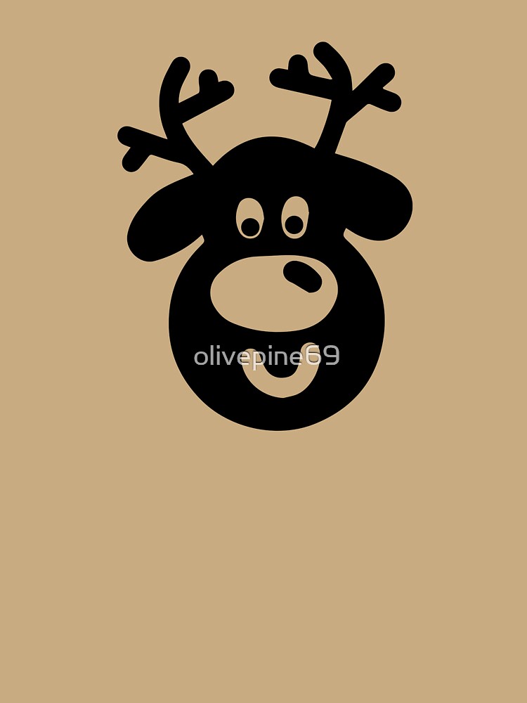 Hand drawn christmas deer face isolated on white background. New Year vector animal sketch, doodle icon or holiday toy illustration by olivepine69