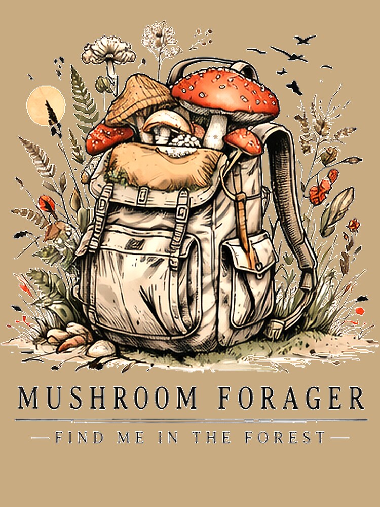 Minimalist Mushroom Forager Shirt – Forest Aesthetic Nature Design by FunForgeStudio