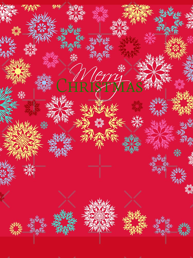 Merry Christmas Red Dress Multicolored Snowflakes by Ross-Sergey