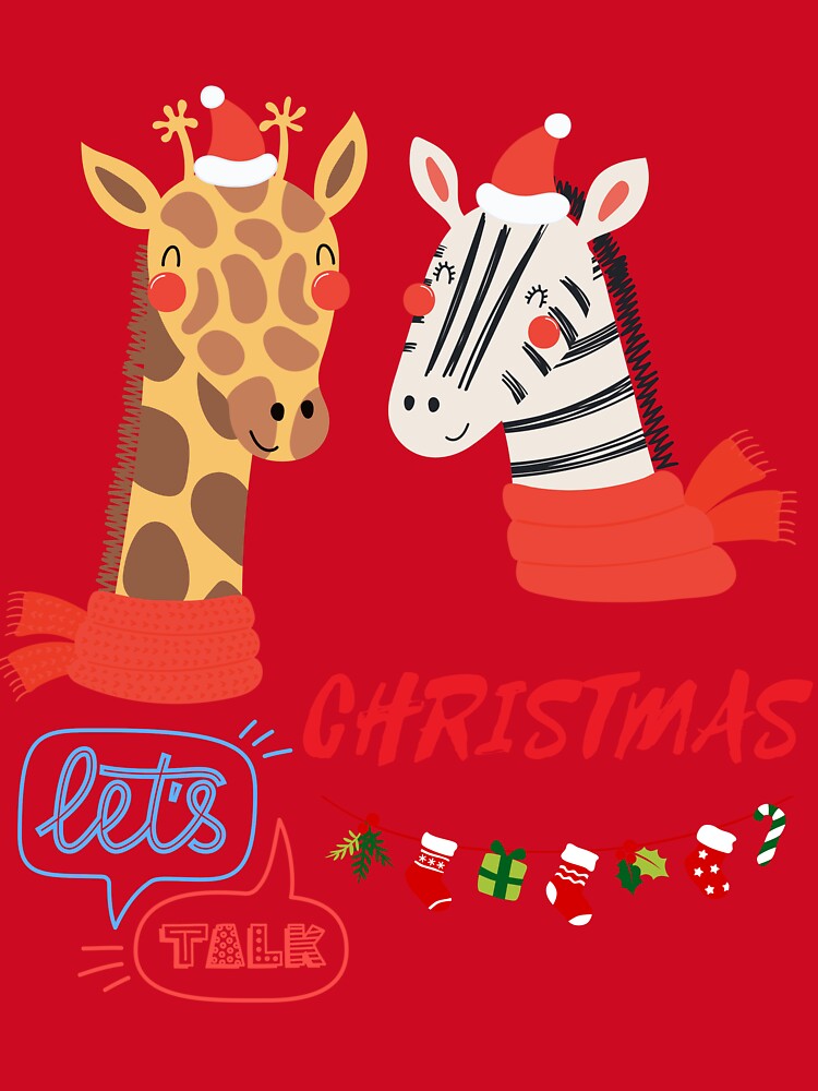 Lets Talk Christmas - Zebra and Giraffe by Quirky Dez
