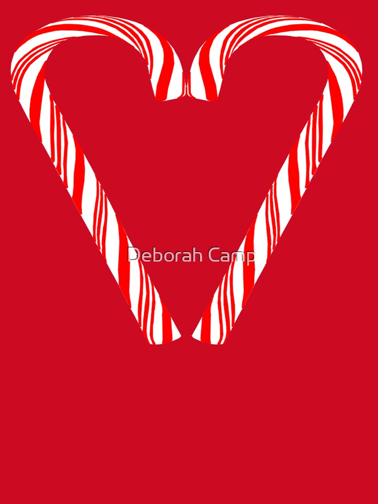 Peppermint Christmas Candy Cane Heart by Deborah Camp