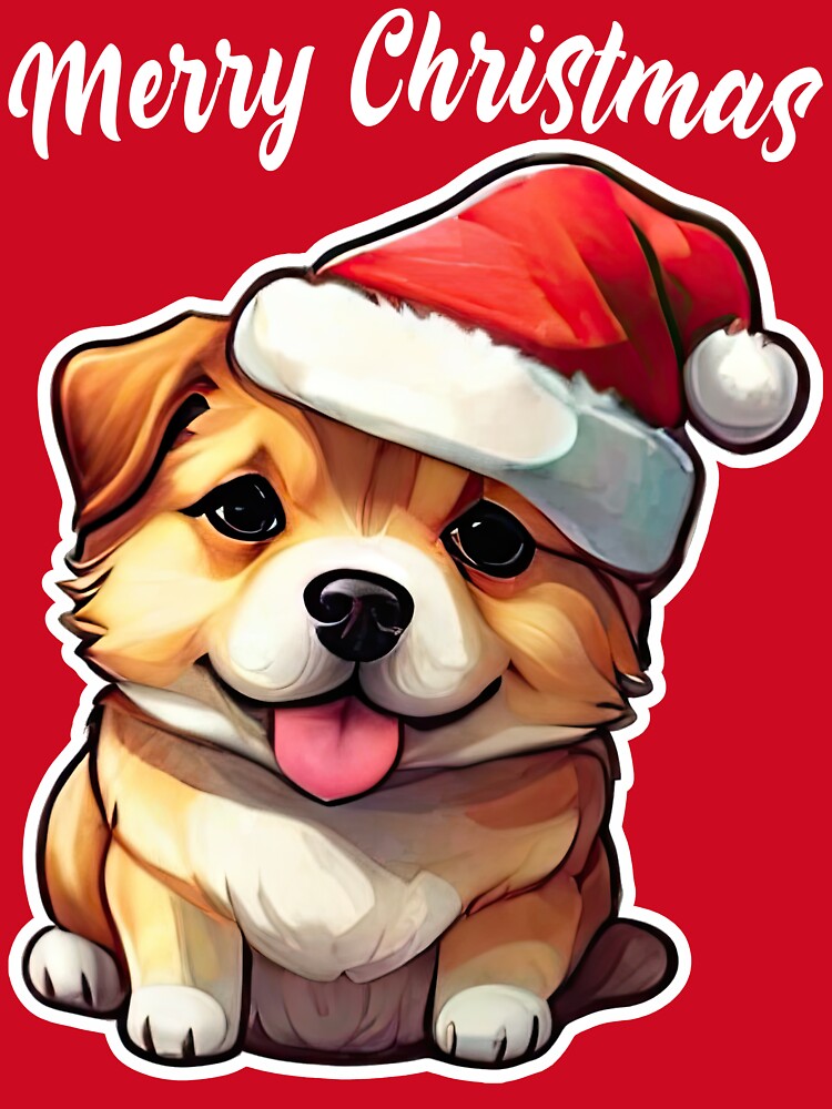 Christmas Puppy, Cute Christmas Dog, Santa Dog, Funny by Porcupine Tees ⭐⭐⭐⭐⭐